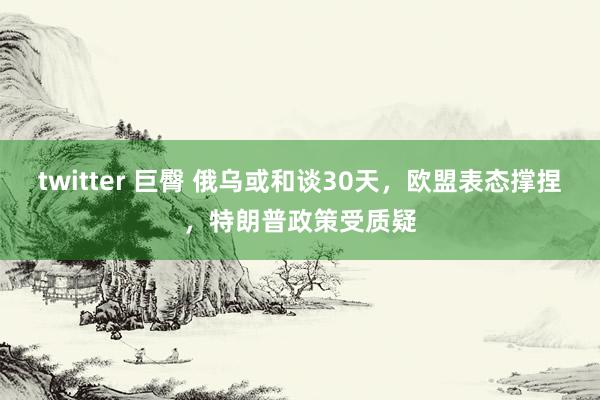 twitter 巨臀 俄乌或和谈30天，欧盟表态撑捏，特朗普政策受质疑