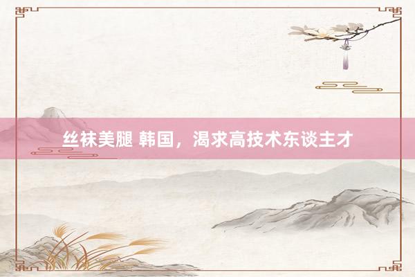 丝袜美腿 韩国，渴求高技术东谈主才